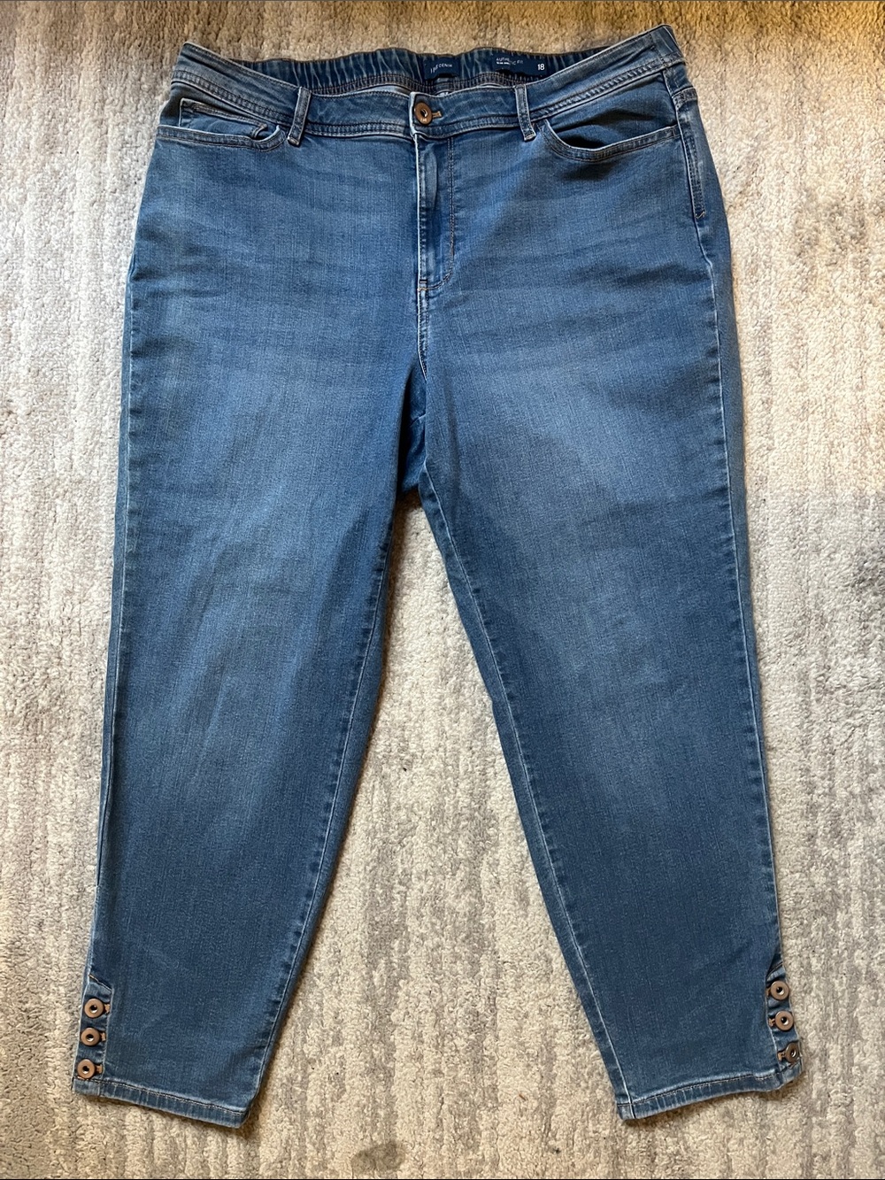 J.Jill Denim Mid Rise Slim Ankle  with Detailing - Size 18.